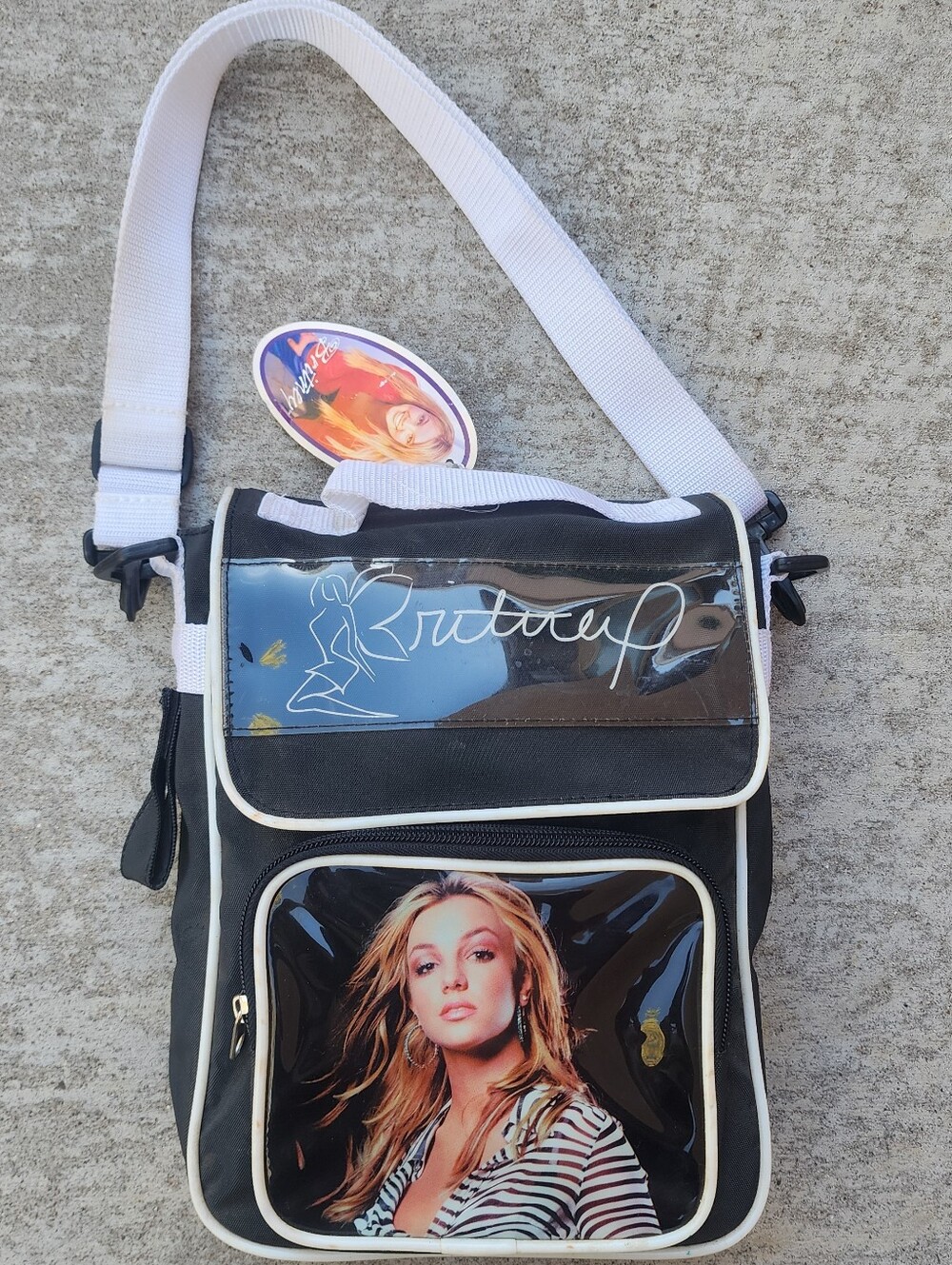 Rare Y2K Brittany Spears 2000s Black and White Crossbody Bag, Vintage W/ Tag